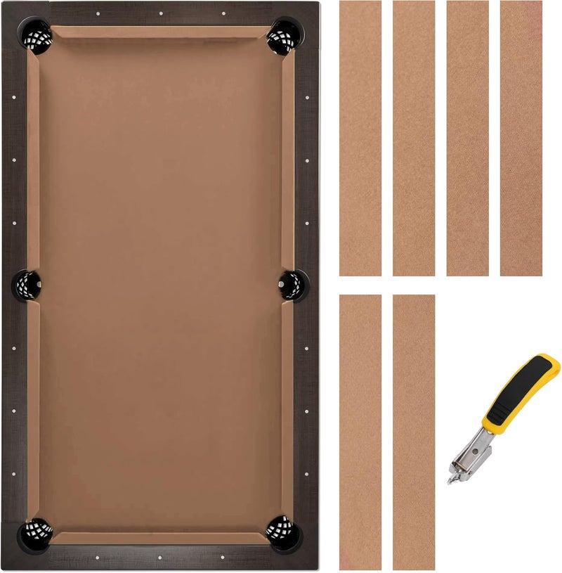 iEsstros Pool Table Felt Cloth Billiard Cloth with 6 Pcs Cloth Strips and Staple Remover Pool Table Felt Replacement Kit Parts - Image 1